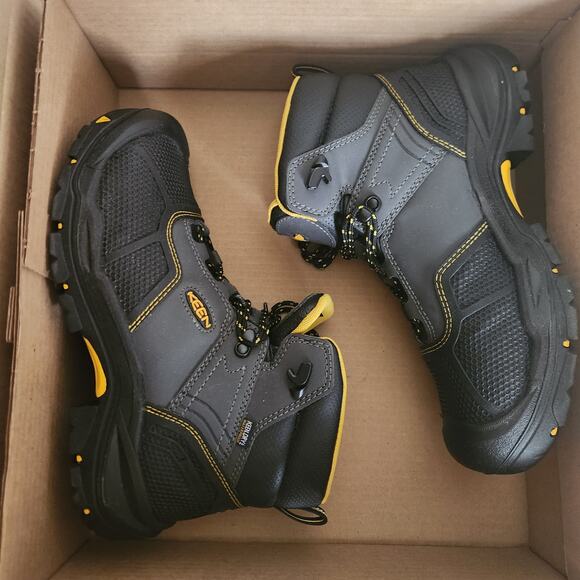 KEEN Utility mens Logandale Mid Steel Toe Waterproof Work Shoe, Black, 10 US - Picture 9 of 10